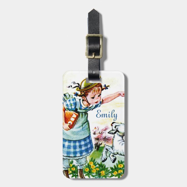 Mary's Lamb Luggage Tag (Front Vertical)