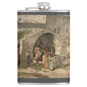 Mary's Well Bible Scene  Hip Flask