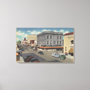 Marysville, California Town View of D Street Canvas Print