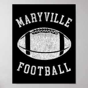 Maryville Football Distressed Vintage 80's Throwba Poster