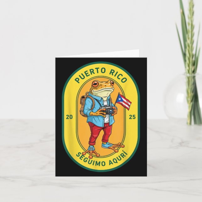 Más Fotos Puerto Rico Rican Flag Funny Sapo Concho Card (Front)