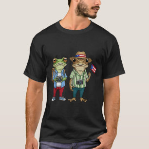 Más Fotos Puerto Rico Rican Flag Funny Sapo Concho T-Shirt