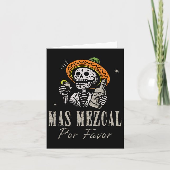 Mas Mezcal Por Favour Funny Cinco De Mayo Bartende Card (Front)