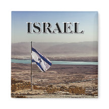 Masada View with Israeli Flag