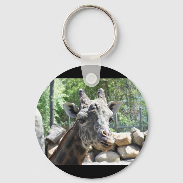 Masai Giraffe Close Up Portait Key Ring (Front)