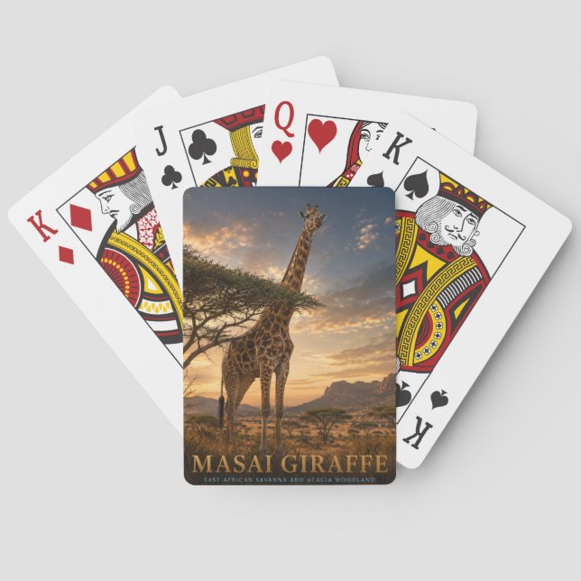 Masai Giraffe Savanna ANIMALS Poker Playing Cards (Back)