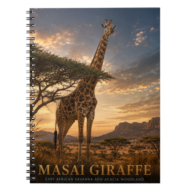 Masai Giraffe Savanna VINTAGE Notebook (Front)