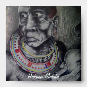 Masai Hakuna Matata Square Invitation Envelope