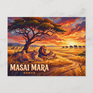 Masai Mara National Reserve Kenya Postcard