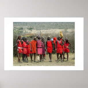 MASAI WARRIORS IN KENYA AFRICA POSTER