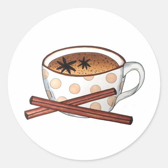Masala Chai Teacup Indian Spiced Black Tea Cuppa Classic Round Sticker (Front)