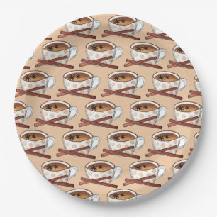 Masala Chai Teacup Indian Spiced Black Tea Cuppa Paper Plate