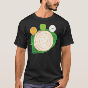 Masala Dosa Idli Churtney On Banana Leaf Indian Fo T-Shirt