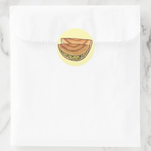 Masala Dosas South Indian Food Cuisine Potato Dosa Classic Round Sticker (Bag)