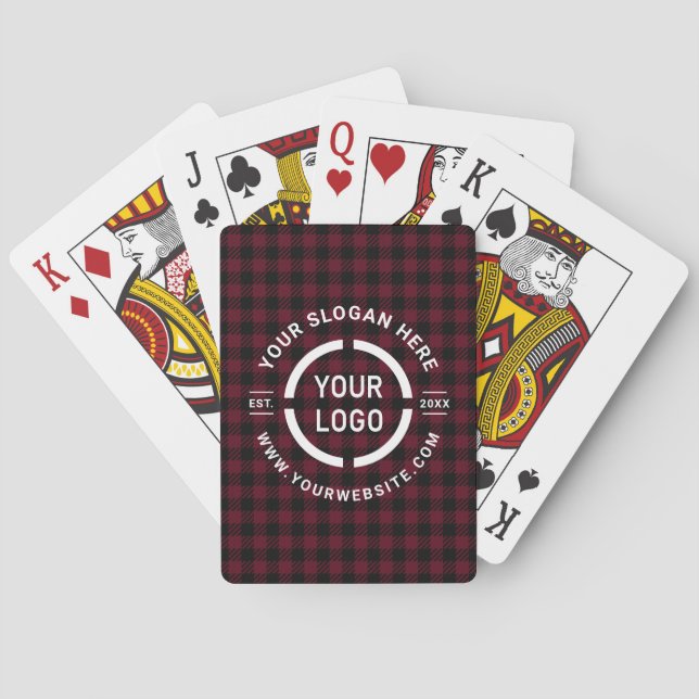 Masala gingham custom logo branded promotional playing cards (Back)