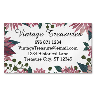 Masala Mulled Wine Floral Pattern Magnetic Business Card