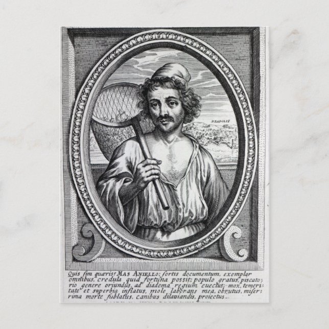 Masaniello, engraved by Petrus de Iode Postcard (Front)