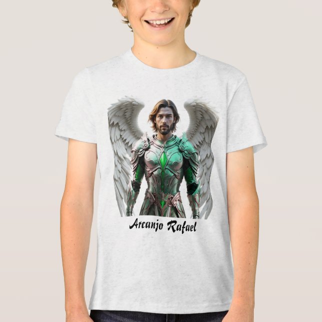 Masc Juvenil Basic Arcanjo Rafael Tri-Blend Shirt (Front)