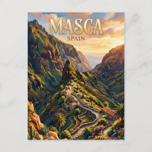 Masca Village Spain Postcard