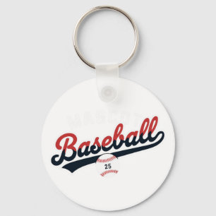 Mascot Baseball Retro Logo Key Ring