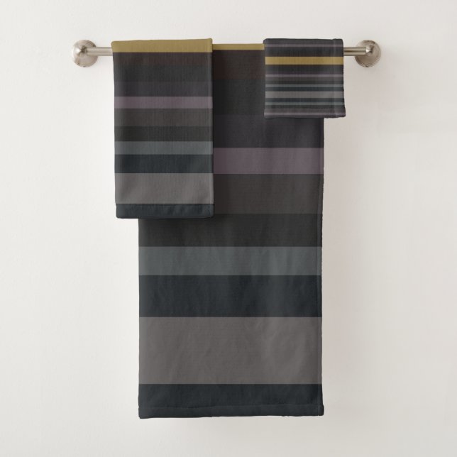 Masculaine Design Towel Set In Bold Stripe (Insitu)