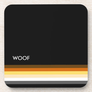 Masculine and Sleek Gay Bear Pride Flag woof Coaster