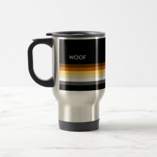 Masculine and Sleek Gay Bear Pride Flag woof Travel Mug