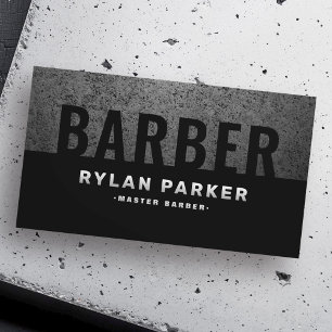 Masculine barber barbershop rough dark business card