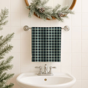 Masculine Bath Towel – Blue Yellow Tartan Look