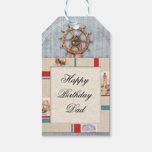 Masculine Birthday  Gift Tags (Back)