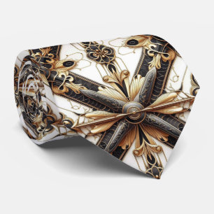 Masculine Black and Gold Airplane Jet Tie