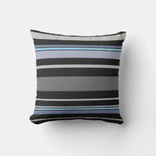 Masculine Black and Grey Striped Indoor or Cushion