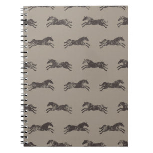 Masculine Black and Tan Classic Equestrian Horses Notebook