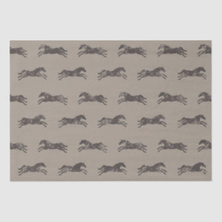 Masculine Black and Tan Classic Equestrian Horses Tissue Paper