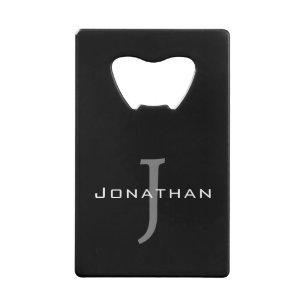 Masculine Black and White  Initial + Name Monogram