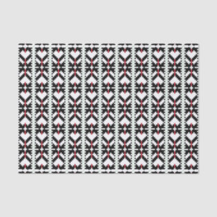 Masculine Black and white Latvian tribal folk art Tissue Paper