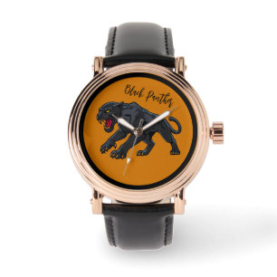 Masculine, Black Panther , Orange Background Watch