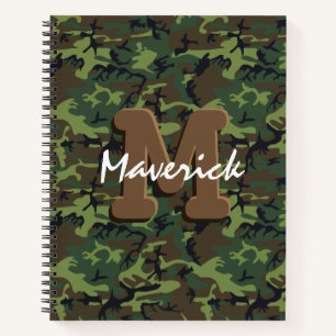 Masculine Boy Army Camouflage Notebook