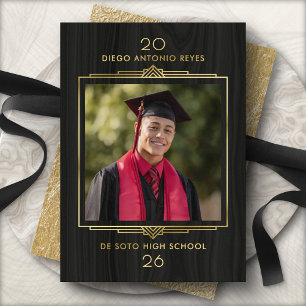 Masculine Boys Photo Graduation Announcement