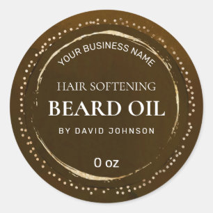 Masculine Brown And Gold Beard Oil Labels