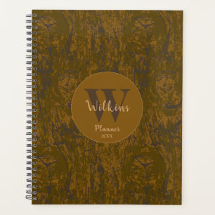 Masculine Brown Rustic Wood Minimalist Design Planner