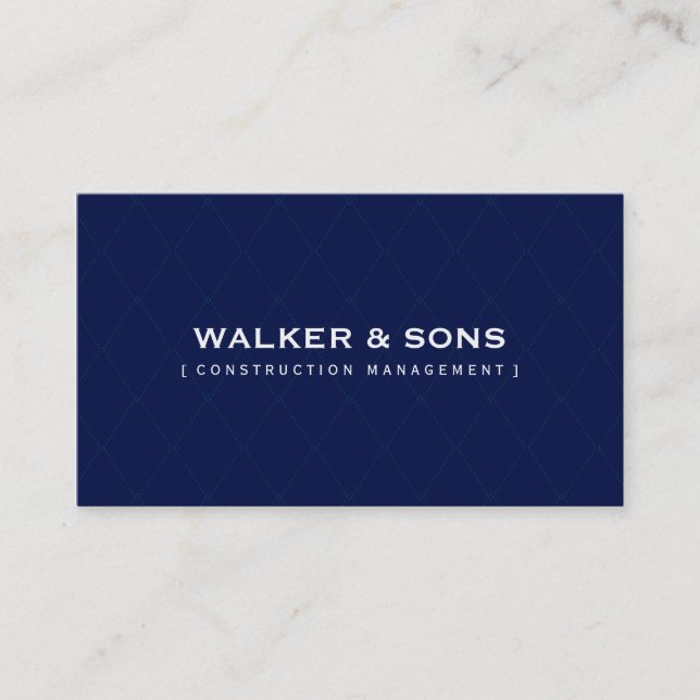 MASCULINE BUSINESS CARD :: simply smart  navy blue (Front)