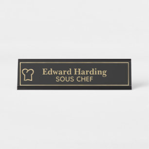Masculine Chef Desk Name Plate