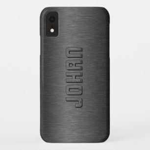 Masculine Dark-grey Brushed Aluminium Background Case-Mate iPhone Case
