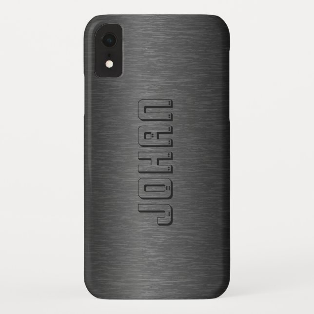 Masculine Dark-grey Brushed Aluminium Background Case-Mate iPhone Case (Back)
