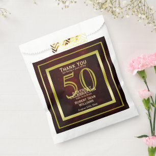 Masculine Double Gold Frame 50th Birthday  Favour Bags