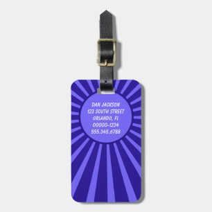 Masculine Double Sided Custom Blue Luggage Tag