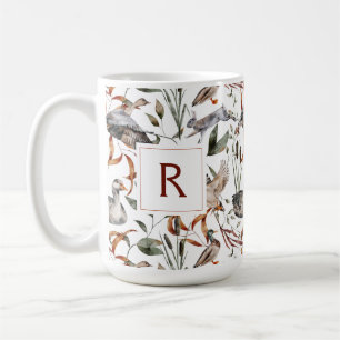 Masculine Duck Hunter Fall Foliage Monogram Coffee Coffee Mug
