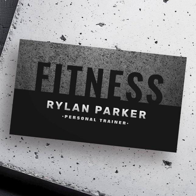 Masculine fitness personal trainer rough dark business card (Masculine fitness personal trainer rough dark business card)