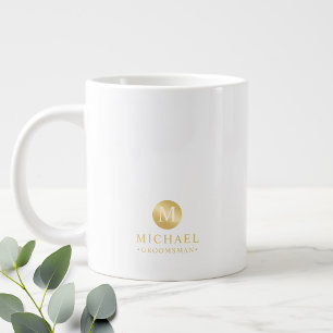 Masculine Gold Personalised Groomsmen Coffee Mug